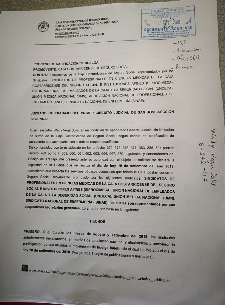 Ccss Present Solicitud De Declaratoria De Ilegalidad