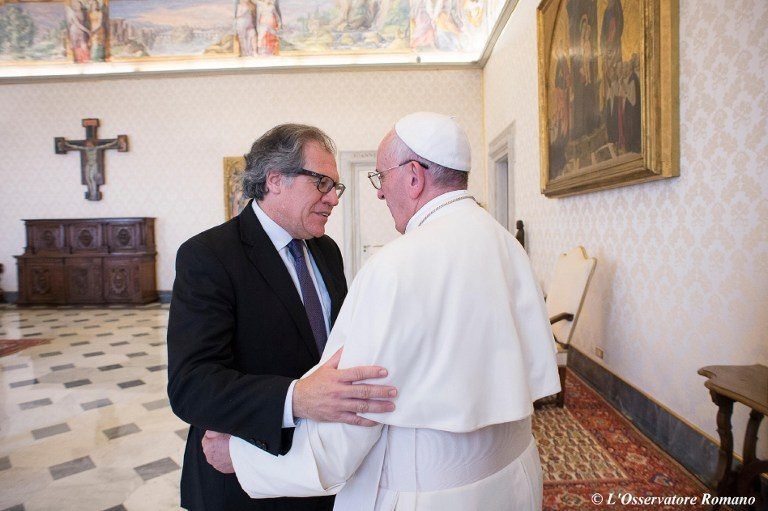 Papa habló del cambio climático con el secretario general de la OEA