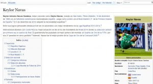 Artículo de Keylor Navas en Wikipedia recibió decenas de ataques este lunes