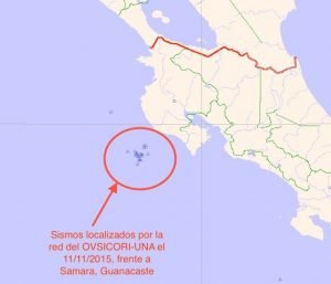 OVSICORI reporta 24 sismos frente a las costas de Sámara