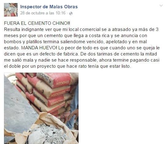 Campaña anónima busca hacerle la guerra al cemento chino en Costa Rica
