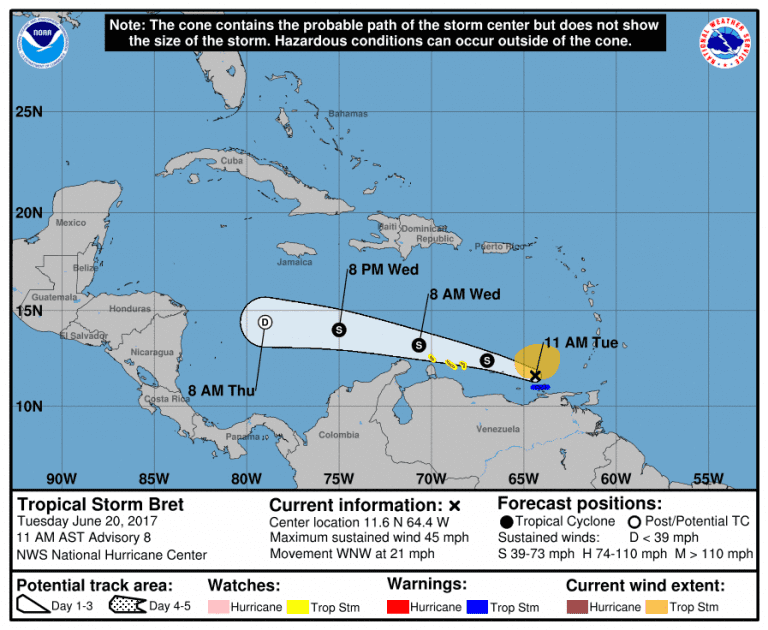 Costa Rica empieza a monitorear la tormenta tropical Bret ante un eventual impacto