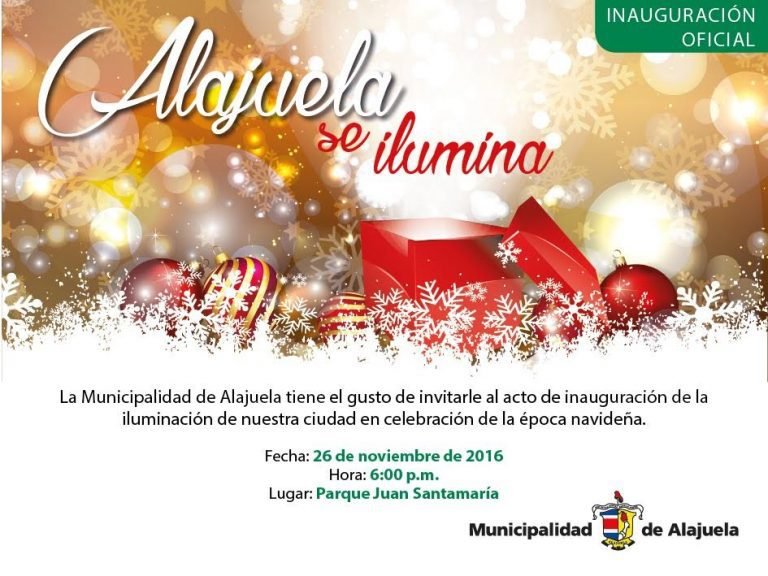 Municipalidad de Alajuela dará bienvenida a la Navidad con luces y conciertos