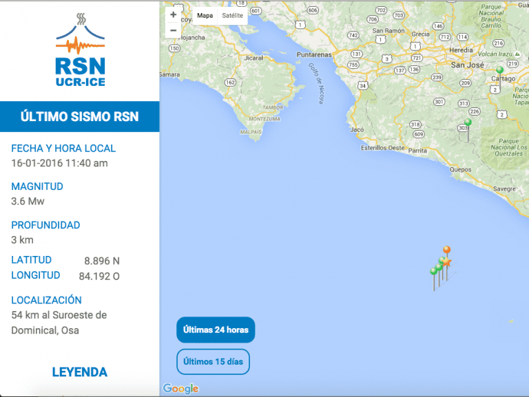 Seis sismos han sacudido Quepos en tres días