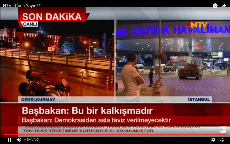 Golpe de Estado en Turquía en progreso