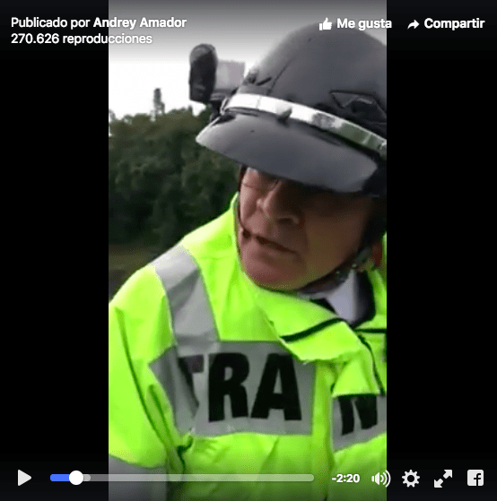 Por circular en autopista, Policía de Tránsito decomisa bicicleta a Andrey Amador