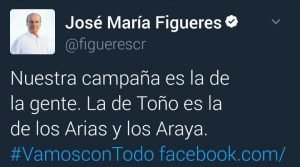 Figueres: La campaña de Toño es de los Arias y los Araya