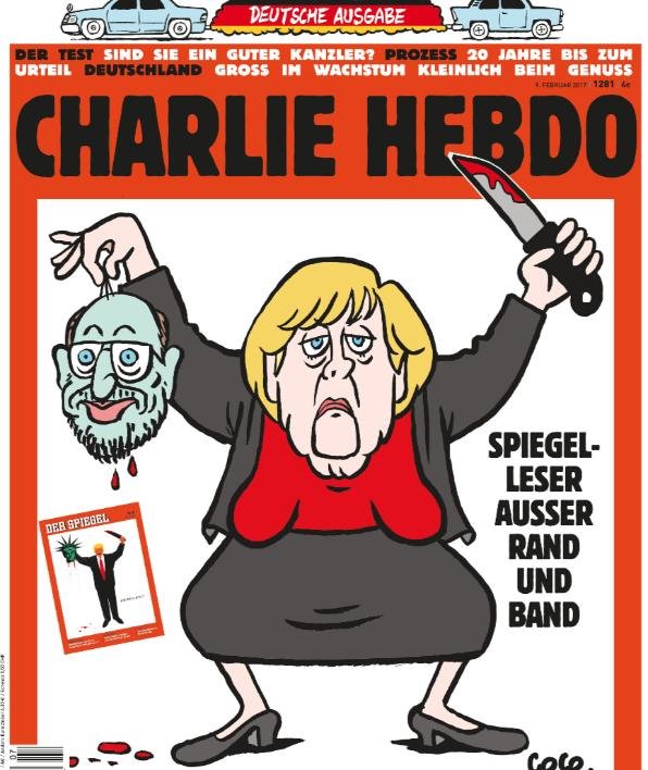 “Charlie Hebdo” se solidariza con “Spiegel” con caricatura de Merkel