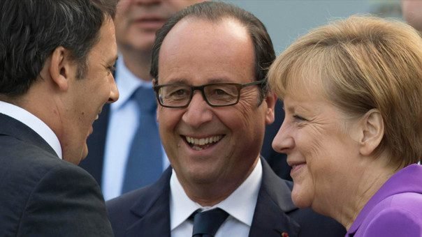 Merkel, Renzi y Hollande buscan un nuevo rumbo para Europa