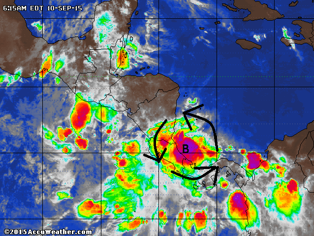 Sistema de baja presión y onda tropical originan fuertes aguaceros desde esta madrugada