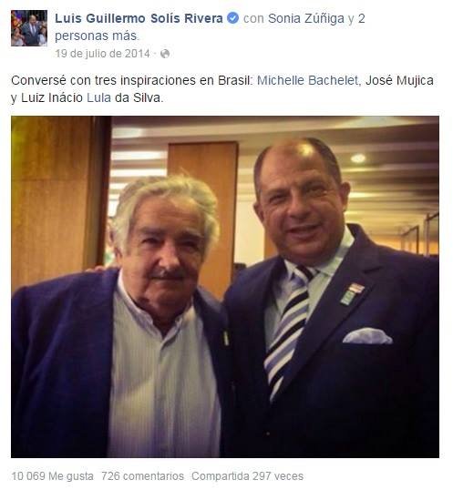 Luis Guillermo Solís borra comentario donde decía que Lula da Silva era una inspiración