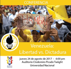 Movimientos Nueva Venezuela y Estudiantes por la Libertad organizan conferencia “Venezuela: Libertad vs Dictadura”