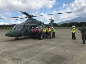 Tripulación del helicóptero AN 140 de Panamá trasladó policías heridos en accidente en Guápiles