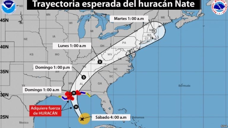 Nate podría llegar a Luisiana como huracán categoría dos