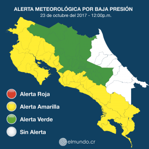 Estado del tiempo empeorará a partir del martes y se extiende la alerta amarilla