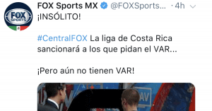 Prensa internacional se burla por sanción que le impondrán a los jugadores en Costa Rica que pidan el VAR
