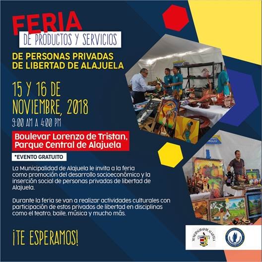 Alajuela realizará feria de productos y servicios de privados de libertad