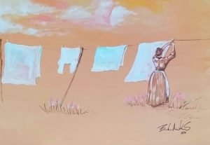 Exposición pictórica resalta el concepto del viejo oeste, de la joven Bárbara Montero Siegele