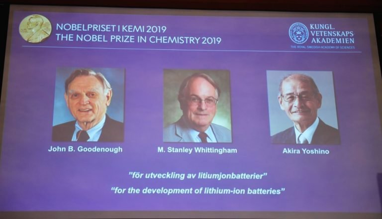 Premio Nobel de Química honra a creadores de baterías de iones de litio