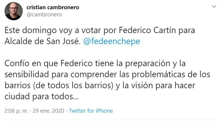 Periodista miente diciendo que votará por el PAC en San José, cuando realmente vota en Desamparados