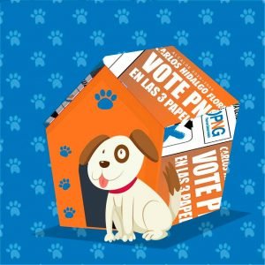 Carlos Hidalgo se suma a iniciativa de hacer casitas para perros con vallas de campaña