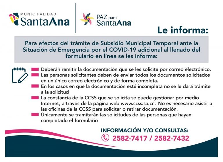 Municipalidad de Santa Ana brinda ayuda económica a los vecinos afectados por COVID-19