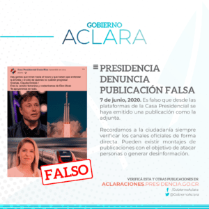 Gobierno aclara que publicación que compara a Claudia Dobles con Elon Musk es falsa