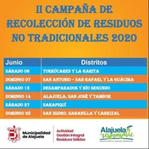 Arranca en junio la II Campaña de recolección de residuos no tradicionales en Alajuela