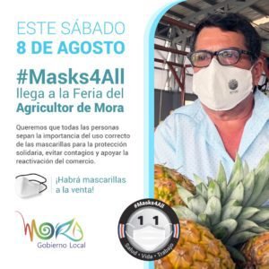Municipalidad de Mora refuerza mensaje de uso de mascarillas