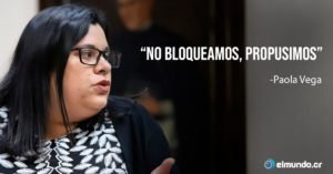 Paola Vega asegura que “no bloqueamos, propusimos” en discusión de reducción del marchamo
