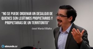 Desalojo de la finca Kono Jú en territorio indígena China Kicha sería una vergüenza para el país, señala Villalta