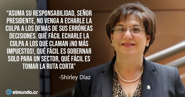 Shirley Díaz manifiesta su apoyo a los costarricenses en su lucha por no más impuestos