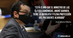 Para el ministro Garnier y esa élite a la que pertenece siempre hay trajes a la medida de parte del Gobierno, denuncia Villalta