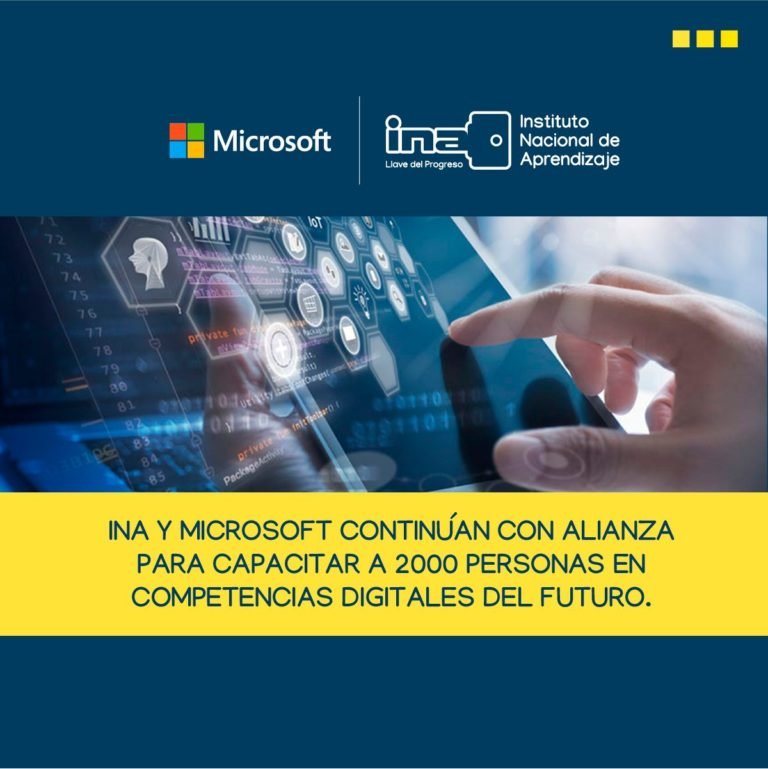 INA y Microsoft capacitarán a 2000 personas en materia de digitalización