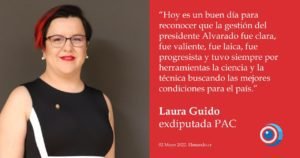 Laura Guido: El mensaje del presidente Alvarado, da cuenta de una gestión valiente