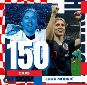Modric llegó a sus 150 partidos jugados Croacia