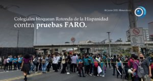 Colegiales bloquean Rotonda de la Hispanidad contra pruebas FARO