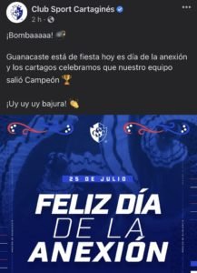 Equipos de Costa Rica celebran la Anexión de Nicoya