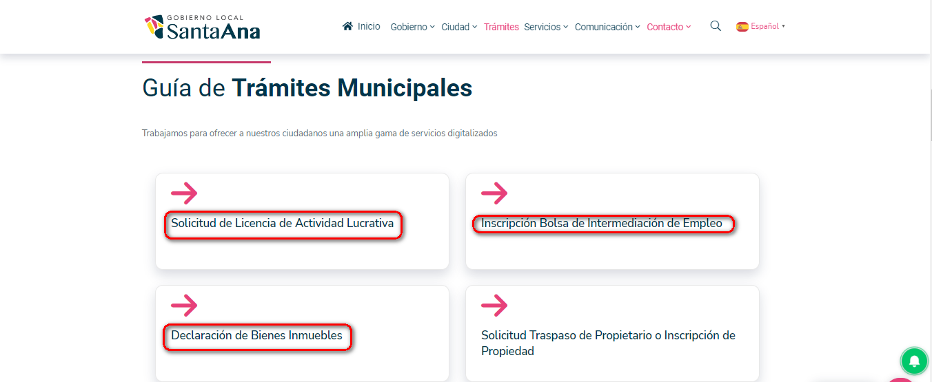 Municipalidad de Santa Ana pone a disposición tres nuevos trámites digitales