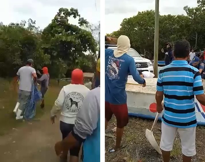 Con palas y piedras, pescadores ilegales agreden a Guardacostas y Fuerza Pública