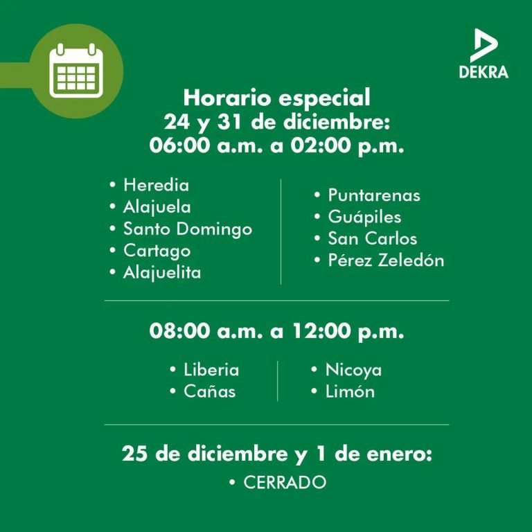 DEKRA habilitó horarios especiales durante días festivos