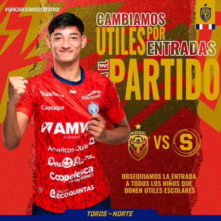 San Carlos cambiará utiles escolares por entradas para el juego ante Saprissa