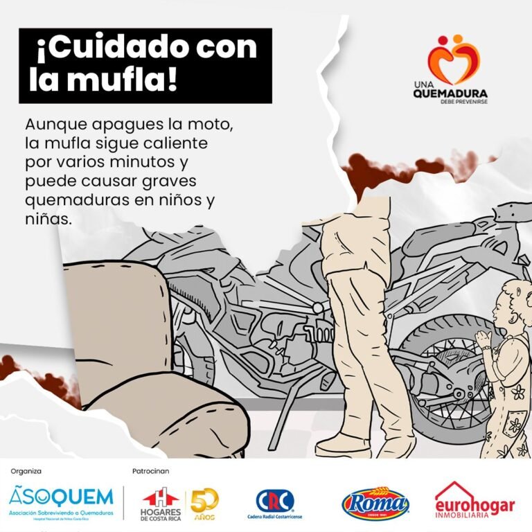 Campaña recalca necesidad de evitar las quemaduras por causa de las motocicletas y bicimotos