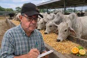 Pulpa de limón y naranja en dietas para animales