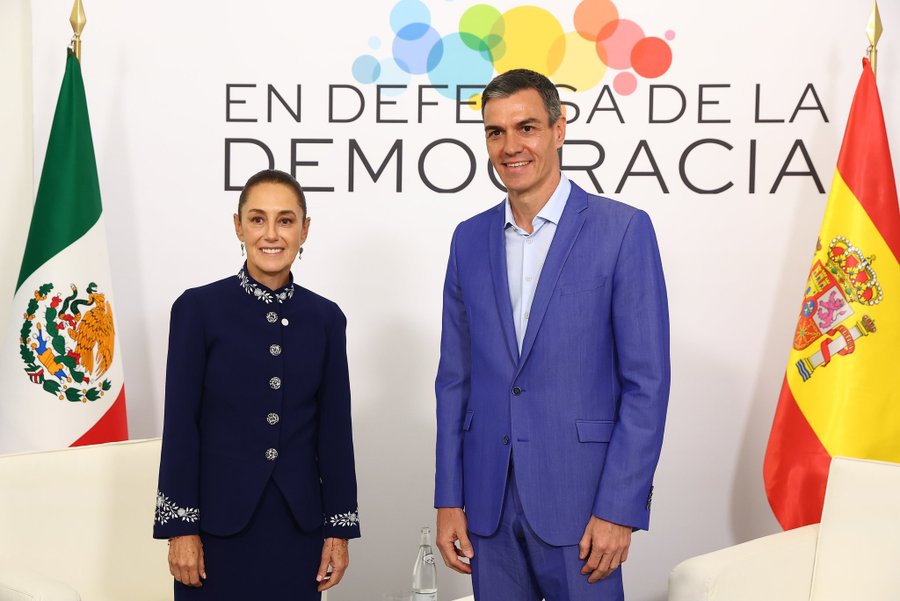 Pedro Sánchez y Claudia Sheinbaum harán cumbre de izquierdas para defender democracia